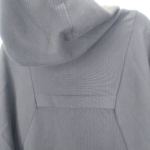 Zara Trafaluc Hooded Sweatshirt Womens XS Black Top White Cotton Shirt Underlay - Picture 8 of 14